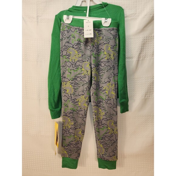Saint Eve Pajama Set Boys Size 4 Dinosaurs Long Sleeve Lightweight - Picture 3 of 6